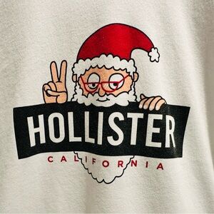 Hollister Festive Santa Tee and Sleep Pants Large - Red and White